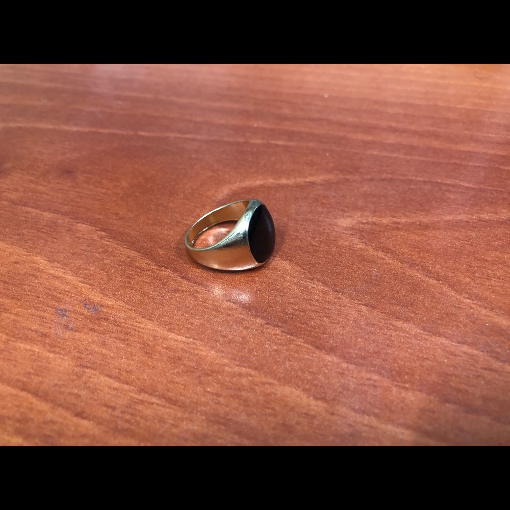 Gold signet ring wedding band men unisex